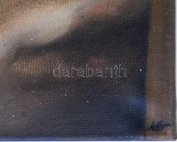 Nagy (Boglárka) Alíz (2001-): Scoliosis. Olaj, vászon. Jelezve jobbra lent, a hátoldalán autográf fe...