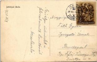 1938 Kruzsnó, Kruzno (Rimaszombat); Jubilejna Skola 1928 / school / iskola (EK)