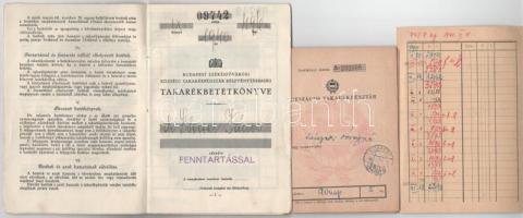 6db betétkönyv és valutalap tétel a Horthy- és a szocialista korszakból, közte 1940. "Budapest ...