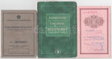 6db betétkönyv és valutalap tétel a Horthy- és a szocialista korszakból, közte 1940. "Budapest ...