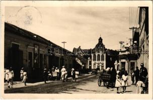 1938 Fülek, Filakovo; utca, városháza, Kramer üzlete / street, town hall, shops