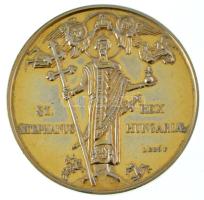 Lebó Ferenc (1960-) 1994. "Atilla találkozása Nagy Szent Leó pápával / Szent István" aranyozott bronz emlékérem (42,5mm) T:AU ujjlenyomat, kopott aranyozás