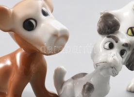 3 darab mozgó fejű kutya és macska figura, közte Aquincum. Hibátlan, m: 8 cm