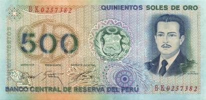 Peru 1976. 500S (2x) + 1988. 10.000S T:I,II+