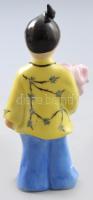Herendi kínai figura, kézzel festett, jelzett, hibátlan, m: 12,5 cm