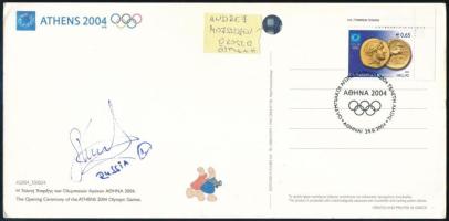 Andrej Mojszejev orosz öttusa olimpikon autográf aláírása képeslapon / Autograph signature of Russian pentathlon Olympian Andrey Moiseyev on a postcard