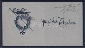 1916 Német dombor litho részvétkártya elesett katonának / WW. I. German embossed condolence-card 14x8 cm