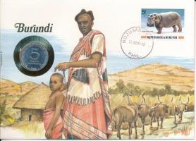 Burundi 1980. 5Fr Al felbélyegzett borítékban, bélyegzéssel, német nyelvű leírással T:AU  Burundi 1980. 5 Francs Al in envelope with stamp, with German description C:AU