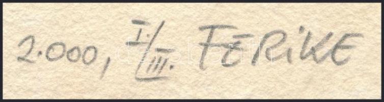 Marosán Ferenc (?-2015): "Haiku (folt)", 2000. Indigónyomat, tojáslevonat, merített papír,...