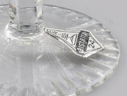 Kristály pezsgőspohár szett, 5 db Címkével jelzett, kis pattogzással, m: 24 cm