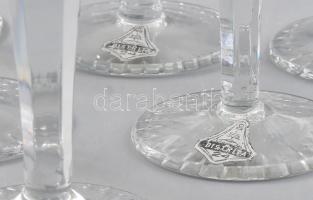 Kristály pezsgőspohár szett. Címkével jelzett, kis pattogzással, m: 22 cm