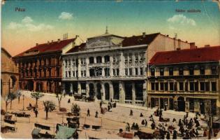 Pécs, Nádor szálloda, piac, Stern Mór utódai üzlete, M. kir. dohány nagy áruda. Vasúti levelezőlapárusítás 30. 1915. (EB)