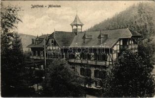 1918 Iglófüred, Bad Zipser Neudorf, Spisská Nová Ves Kupele, Novovesské Kúpele; Millenium szálloda. Wlaszlovits Gusztáv kiadása / spa, hotel (EK)