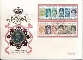 Nagy-Britannia 1986. 2P Ni-sárgaréz "II. Erzsébet / Nemzetközösségi Játékok" érmés borítékban, bélyegzéssel és német nyelvű leírással T:UNC,AU Great Britain 1986. 2 Pound Ni-Brass "Elisabeth II / Commonwealth Games" in coin envelope with stamp, cancellations and german language information sheet C:UNC,AU Krause KM#947