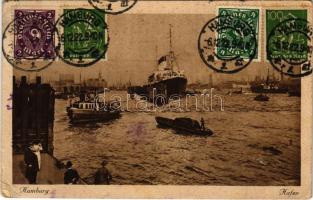 1922 Hamburg, Hafen / port, ships. TCV card (EK)