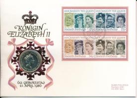 Nagy-Britannia 1986. 2P Ni-sárgaréz II. Erzsébet / Nemzetközösségi Játékok érmés borítékban, bélyegzéssel és német nyelvű leírással T:UNC,AU Great Britain 1986. 2 Pound Ni-Brass Elisabeth II / Commonwealth Games in coin envelope with stamp, cancellations and german language information sheet C:UNC,AU Krause KM#947