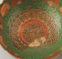 3 darab zománcos kínáló, kopással, d: 17 cm