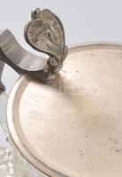 Zempléni huták, 20. sz. eleje, Bütykös kancsó, ón fedéllel. Színtelen hutaüveg, minimális kopással, ...