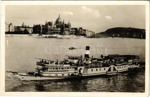 1942 Budapest V. Országház, Parlament, "ZSÓFIA" gőzös, gőzhajó (EK)