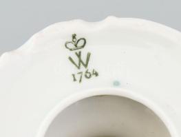 Wallendorf kobalt festéses gyertyatartó, jelzett, hibátlan, m: 11,5 cm