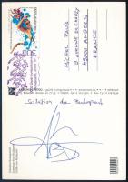 Alain Bernard (1983) úszó autográf aláírása az úszó-Európa-bajnokságról küldött, budapesti képeslapon / Autograph signature of Alain Bernard swimmer