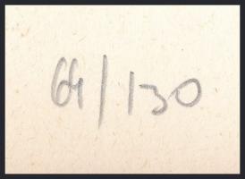 Trombitás Tamás (1952-): Geometrikus kompozíció (cím nélkül), 1982. Szitanyomat, papír, jelzett. Szá...