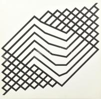 Gubis Mihály (1948-2006): Geometrikus kompozíció (cím nélkül). Szitanyomat, papír, jelzett. Számozott: 100/25. 31,5x30 cm.