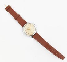 Marvin férfi karóra. Rakott indexekkel, bőr szíjjal, működik, karcokkal, számlap d: 30 mm