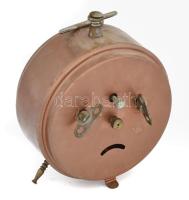 Antik német vekkeróra, jelzéssel, nem működik, kopással, m: 13,5 cm