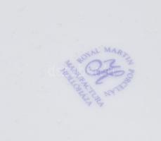 Royal Martin Hollóháza süteményes tányér szett, 6 db, matricás virágmintával, jelzéssel, hibátlan, d...