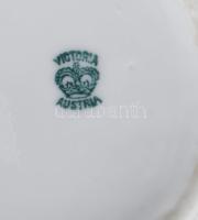 Victoria Austria porcelán cukordoboz. Matricás, jelzett kevés kopással d: 8 cm, 8cm