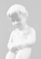 3 darab porcelán pisilő puttó figura, jelzett, hibátlan, m: 11 cm