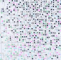 Keserü Károly (1962-): Cím nélkül, 2011. Tus, színes tus, papír, jelzett a hátoldalán címkén. Üvegez...