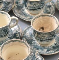 cca 1900 Maestricht kávés készlet, hiányokkal, sérülésekkel