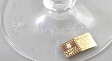 WMF 4 darabos színezett ólomkristály borospohár garnitúra, jelzett, hibátlan, m: 21 cm