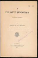 Kun József: A parlamenti házszabályok. Politikai tanulmány. Bp., 1907, Franklin-Társulat, 259+(4) p....