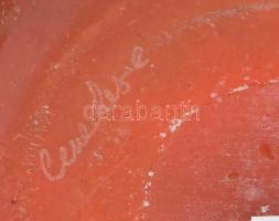 Cenedese jelzéssel színesüveg kaspó, hibátlan, d: 20 cm, m: 15 cm