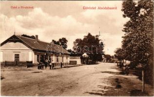 1915 Alsódabas (Dabas), Fő utca és üzlet. Langfelder Gyula kiadása