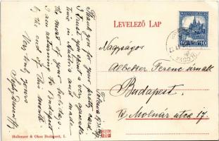 1931 Tolcsva, Dessewffy ház, kastély, kúria. Hollenzer és Okos kiadása - Sophy Dessewffy levele (EK)