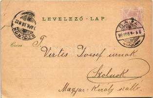 1899 (Vorläufer) Baja, Corso, Fő tér, Tóth Kálmán tér és szobor. Rudolf Oesterreicher Art Nouveau, f...