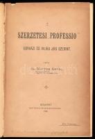 Notter Antal: A szerzetesi professio egyházi és világi jog szerint. Bp., 1908, Grill Károly (Nagyvárad, Sonnenfeld Adolf-ny.), 327+(1) p. Átkötött félvászon-kötésben.