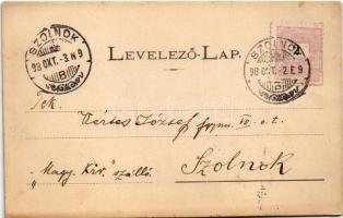 1898 (Vorläufer) Szolnok, Tisza híd, Magyar Király szálloda, Tiszavidéki takarékpénztár. Szigeti fén...