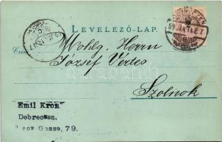 1899 (Vorläufer!) Debrecen, Református főiskola, Piac, este. Art Nouveau, floral