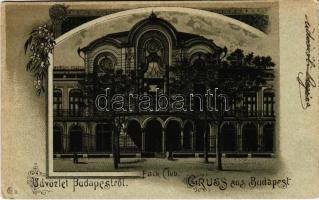 1898 (Vorläufer) Budapest XIV. Városliget, Park Club. Art Nouveau, litho (EK)