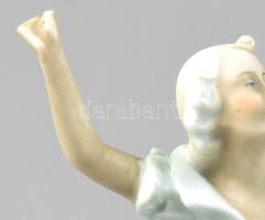 Wallendorf és Unterweissbach balerina figura, jelzett, sérült, m: 14-18 cm