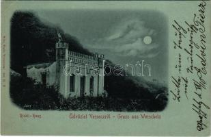 1899 (Vorläufer!), Versec, Vrsac; Rickli ház, este / Haus / villa, castle at night (EK)