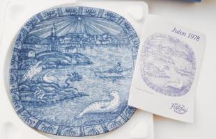 Julien Rörstrand 6 darab dísztányér, 1974-1980, eredeti dobozában, leírásokkal