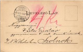 1899 (Vorläufer!) Késmárk, Kezmarok; Állami polgári és felső kereskedelmi iskola / school. Floral (E...