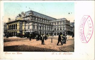 1899 (Vorläufer) Wien, Vienna, Bécs I. K.u.K. Hof-Oper / operahouse, horse-drawn tram. Edgar Schmidt 3741. (EB)