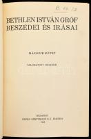 Bethlen István gróf beszédei és írásai. I-II. köt. Bp., 1933, Genius, 1 t.+ 368 p.; 380 p. Kiadói ar...